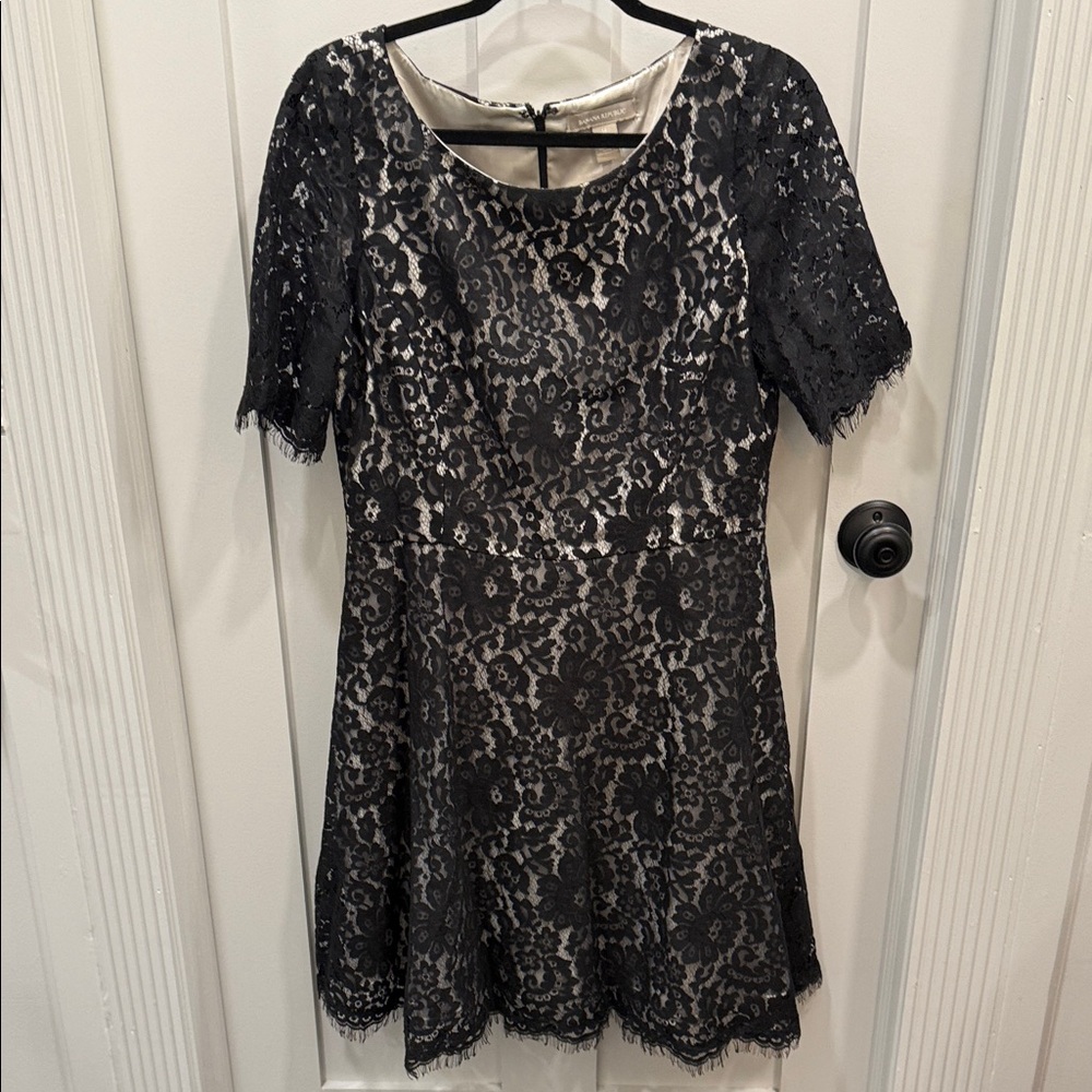 Banana Republic Black Lace Midi Dress